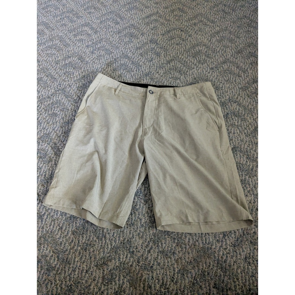 Volcom Surf & Turf Hybrid Shorts Mens 36 Khaki 4 Way Stretch Boardshorts Chino